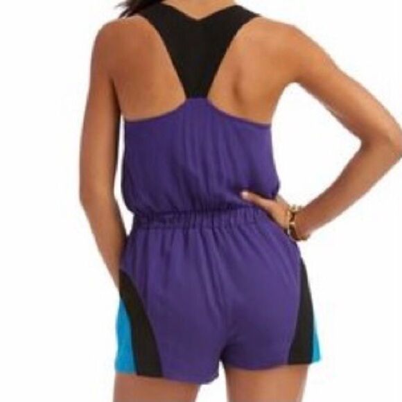 Nicki Minaj Color Block Romper Small Blue Purple - Picture 8 of 14